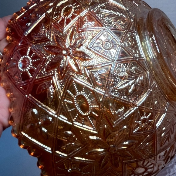 Stunning Imperial Glass Marigold Hattie Pattern Scalloped Edge Bowl 7-1/2" - Picture 12 of 16